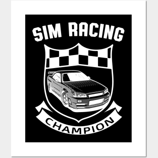 Sim Racing Champion Motorsport Gamer Posters and Art